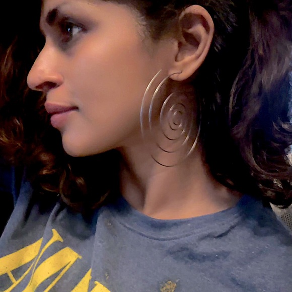 Unique Pure silver spiral 🌀 hoops !